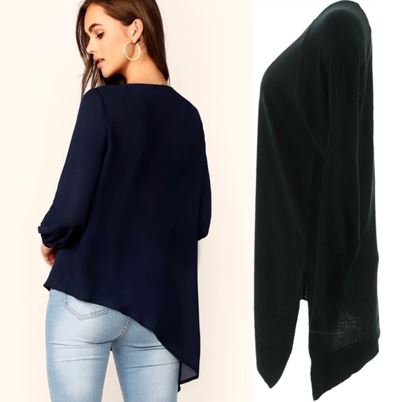 New Belle Gray By Lisa Rinna Asymmetrical Sweater - Picture 2 of 5